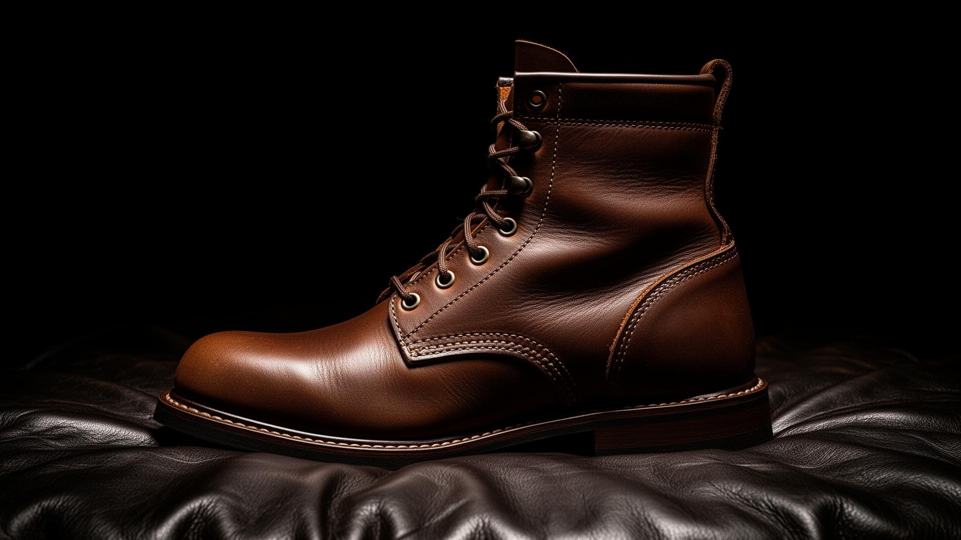 Premium brown leather safety boot